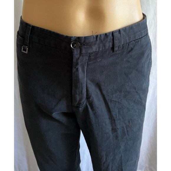 Ermenegildo Zegna Men's Pleated Pants Confort Black Straight Fit Size 52 - Picture 2 of 9